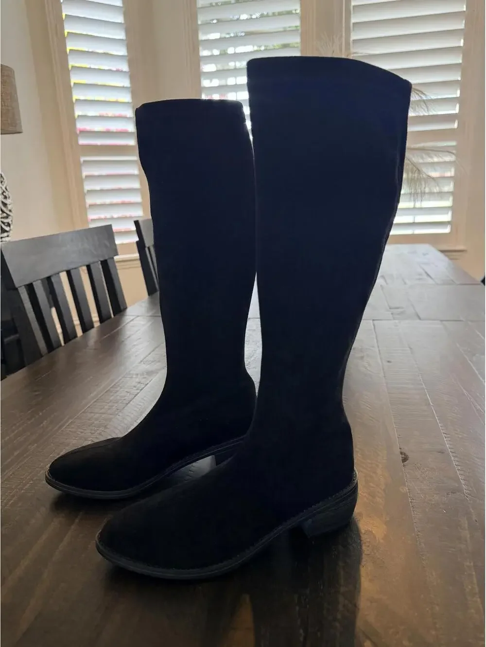 Cocon Black Pull On Knit Sock Boots Women 36 (US 6) Small Calf Stretch Cute